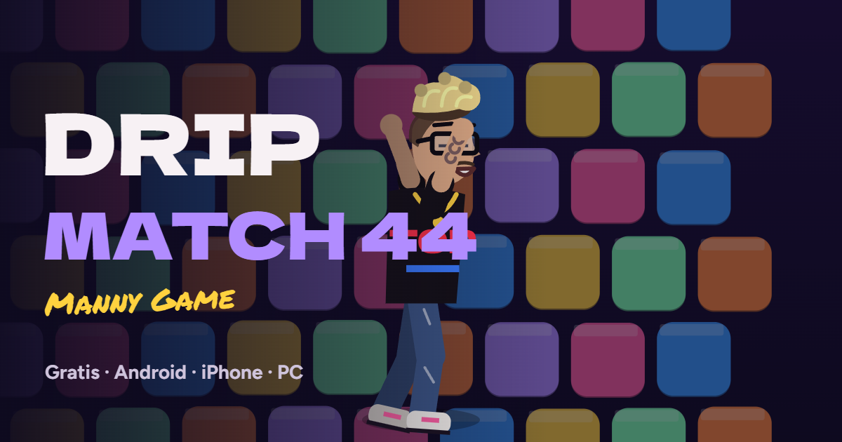 Tavola del gioco Drip Match 44 con catene, sneakers, occhiali e corone colorate e Kikky che esulta